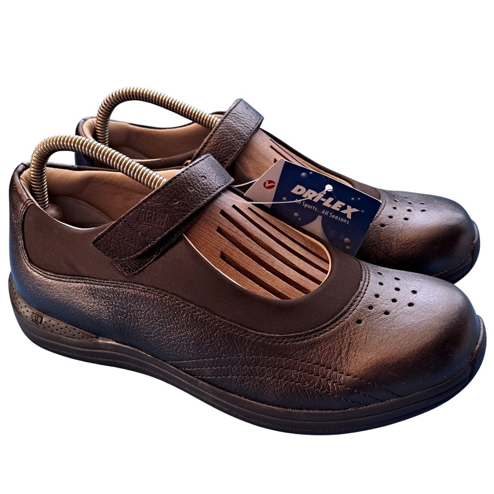 NWT Drew Mary Jane Brown Leather Comfort Walking Shoes Womens 9.5M‎ Orthopedic